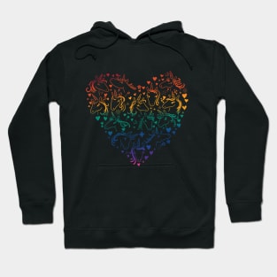 Unicorn Rainbow Heart Pride Hoodie